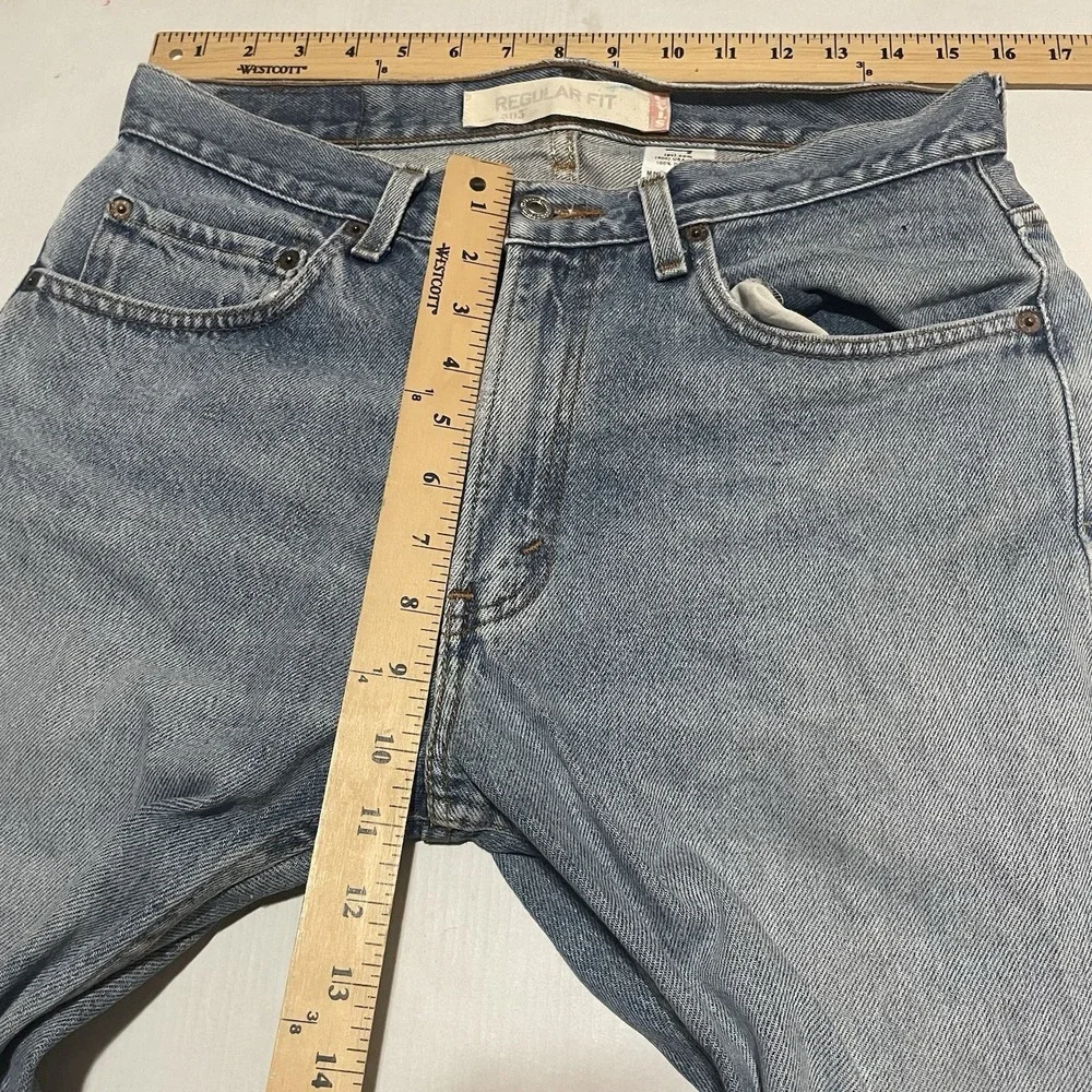 Vintage Mens Levi's 505 Light Wash Straight Leg Jeans Sz 32 X 29 Mexico Distress